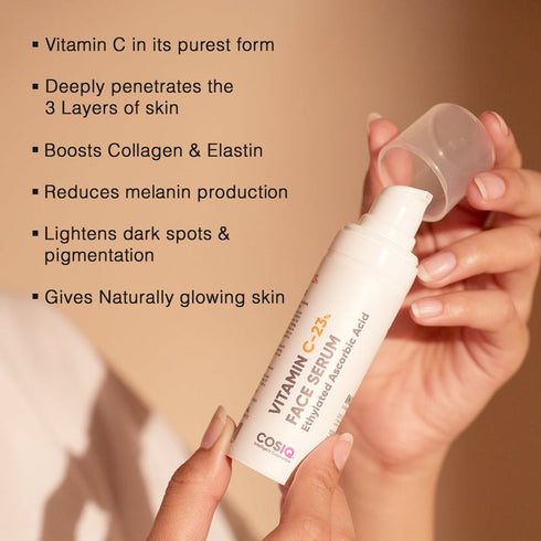 Cosiq Glowing Skin with Vitamin C-23% Serum 30ml: Advanced Molecular Skincare Technology